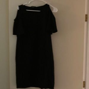 Ralph Lauren black cotton cold shoulder dress. Size S.